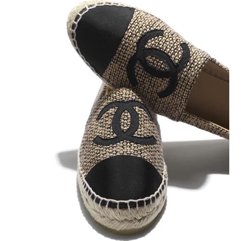 chanel espadrilles black or beige